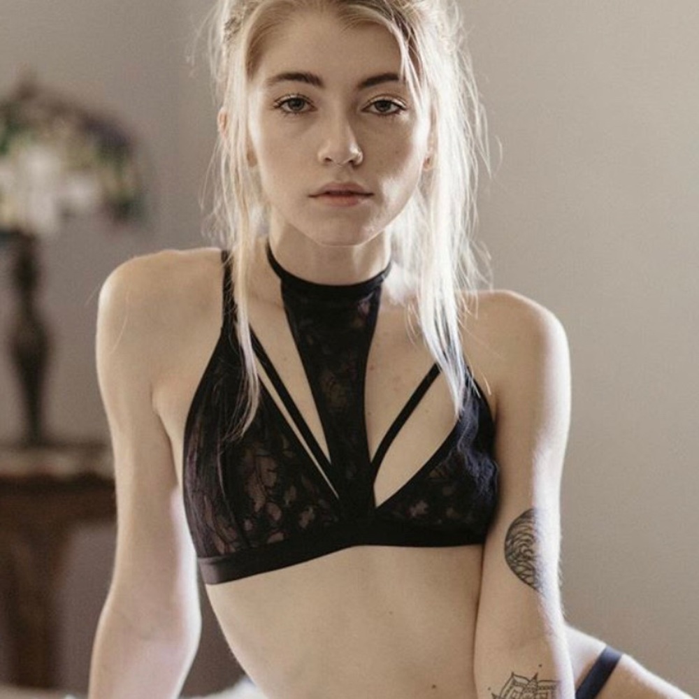 Cosabella Bisou Cross Halter Bralette, Black